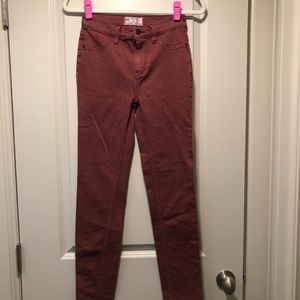 Free People Maroon Skinny Jeans